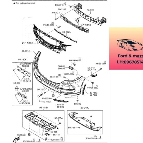 Cản trước mazda cx8 2018-2019-2020-2021-2022-2023-2024-2025 Ba đờ sốc trước mazda cx8 KV4850031A-KV4850031B