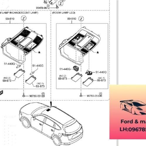 Đèn trần xe mazda cx8 2018-2019-2020-2021-2022-2023-2024-2025 đèn nóc xe mazda cx8 đèn trần la phong mazda cx8 đèn trần trước mazda cx8 KD4569970D02