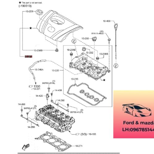 Gioăng Nắp dàn cò mazda cx8 2018-2019-2020-2021-2022-2023-2024 gioăng Nắp giàn cò mazda cx8 PY0110235 (2)