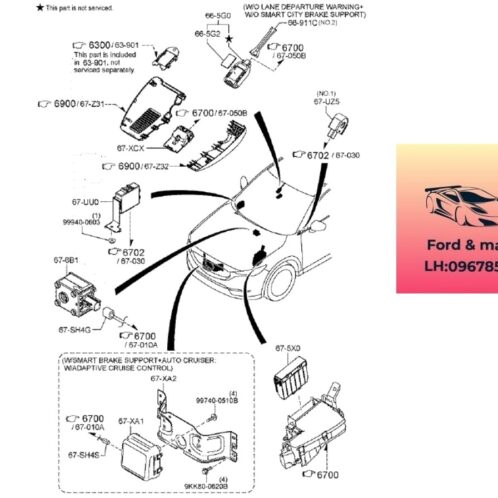 Hộp Rada phía trước mazda cx8 2018-2019-2020-2021-2022-2023-2024-2025 cảm biến khoảng cánh trước mazda cx8 ra đa cản trước mazda cx8 KD7J67XA1D