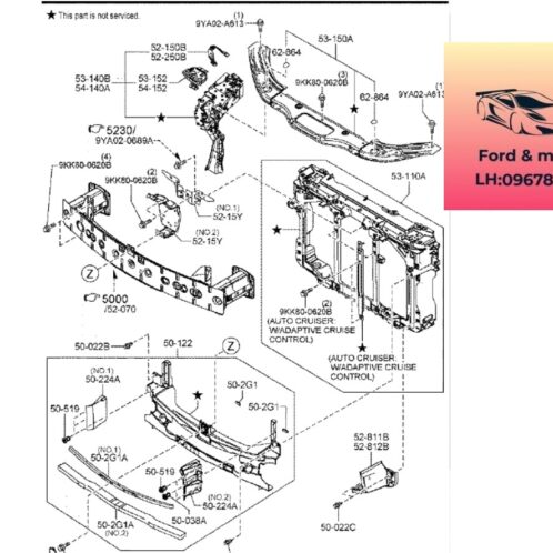 Khung xương trên két nước mazda cx8 2018-2019-2020-2021-2022-2023-2024-2025 xương giằng đầu xe mazda cx8 xương giằng trên ca lăng mazda cx8 KB7W53150B