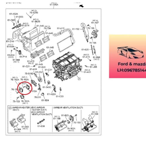 Mô tơ quạt chia gió điều hòa mazda bt50 2020-2021-2022-2023-2024 mô tơ đóng mở quạt dàn lạnh mazda bt50 mô tơ lấy gió trong ngoài điều hòa mazda bt50 1K0161B60-1K0376162