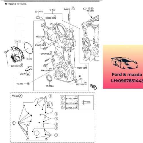 Nắp đậy sên cam mazda cx8 2018-2019-2020-2021-2022-2023-2024 nắp đậy xích cam mazda cx8 nắp bưởng cam mazda cx8 PY0110500A