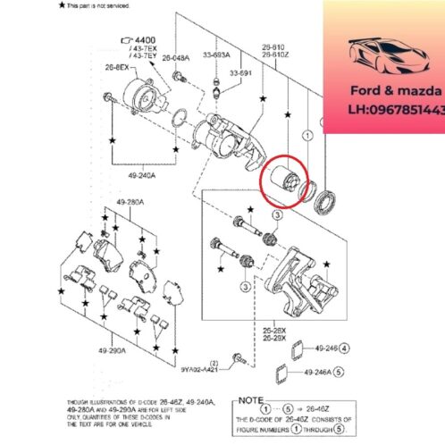 Piston Cụm phanh sau mazda cx8 2018-2019-2020-2021-2022-2023-2024 piston phanh sau mazda cx8 ắc piston cụm thắng sau mazda cx8