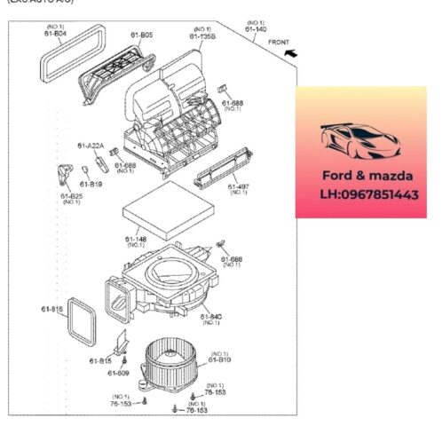 Quạt dàn lạnh mazda bt50 2020-2021-2022-2023-2024 Mô tơ lồng quạt điều hòa mazda bt50 mô tơ quạt điều hòa mazda bt50 1K0761B10-1K0861B10