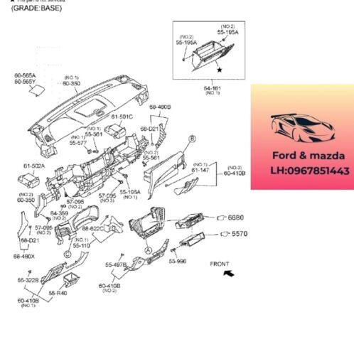 Táp lô mazda bt50 2020-2021-2022-2023-2024 Khung xương táp lô mazda bt50 1K1D60350-1K1E60350-1K1P60350