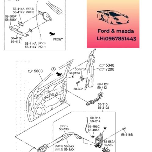 Tay mở Cánh cửa bt50 2020-2021-2022-2023-2024 Tay mở cánh cửa trong mazda bt50 1K0A68421