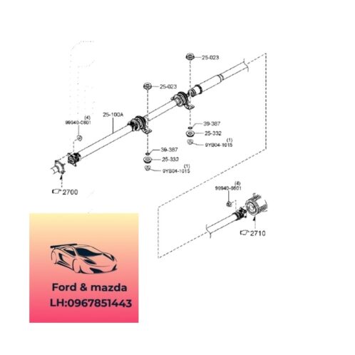 Trục cắt đăng mazda cx8 2018-2019-2020-2021-2022-2023-2024 Trục láp dọc mazda cx8 KH4125100-KH4225100