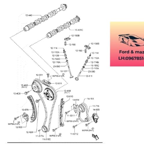 Xích bơm nhớt mazda cx8 2018-2019-2020-2021-2022-2023-2024 sên bơm nhớt mazda cx8 xích bơm dầu mazda cx8 PYFA14151