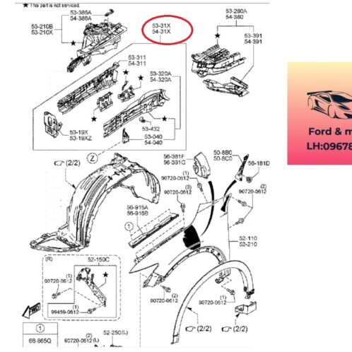 Xương sắt Tai xe mazda cx8 2018-2019-2020-2021-2022-2023-2024-2025 xương sắt xi Vè tai xe mazda cx8 xương vè tai xe trước mazda cx8 xương vè xe trước mazda cx8 K1315331X-K1315431X