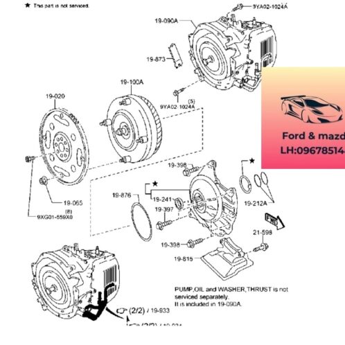 Biến mô hộp số mazda cx9 2012-2013-2014-2015-2016-2017-Quả bí hộp số tự động mazda cx9 biến mô mazda cx9 AW2619100