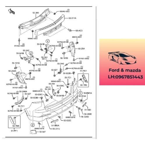 Cản sau mazda cx9 2012-2017 Cản sau mazda cx9 2012-2013-2014-2015-2015-2016-2017 ba đờ sốc sau mazda cx9 TK2250221BBB