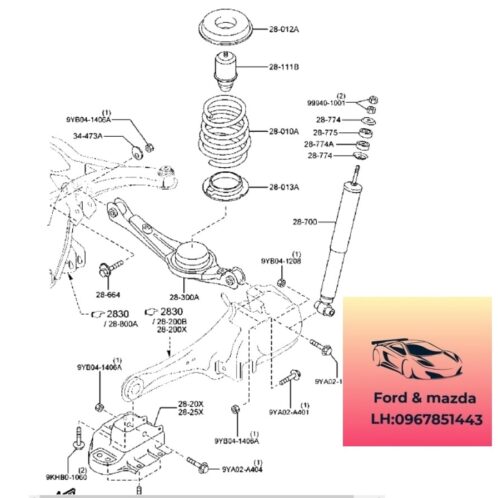 Cao su Giảm sóc sau mazda cx9 2012-2013-2014-2015-2015-2016-2017 tăm bông nhún sau mazda cx9 cao su thụt sau mazda cx9 tăm bông phuộc sau mazda cx9 TD11281A0