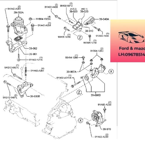 Chân máy phải mazda cx9 2012-2017 Chân máy phải mazda cx9 2012-2013-2014-2015-2016-2017-Cao su chân máy số 3 mazda cx9 chân thủy lực mazda cx9 chân đầu máy mazda cx9 TD113906YB-TD113906Y