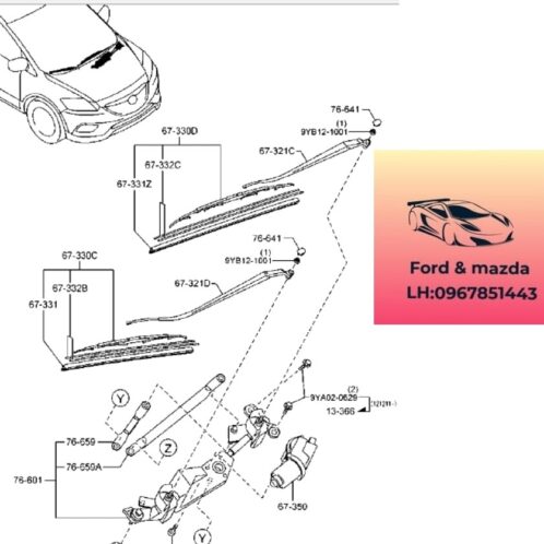 Cơ cấu gạt mưa kính chắn gió mazda cx9 2012-2017 Cơ cấu gạt mưa kính chắn gió mazda cx9 2012-2013-2014-2015-2015-2016-2017 Thanh giằng gạt mưa trước mazda cx9 thanh giằng gạt mưa kính chắn gió mazda cx9 TD1267360-TD1267360A