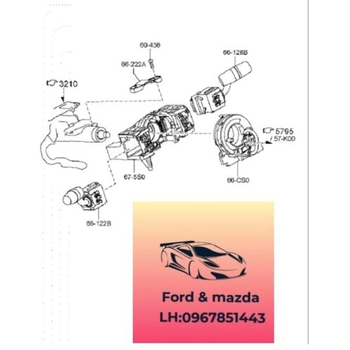 Công tắc điều khiển đèn pha mazda cx8 2018-2019-2020-2021-2022-2023-2024-2025 cần gạt đèn pha mazda cx8 công tắc pha cos mazda cx8 BALN66122