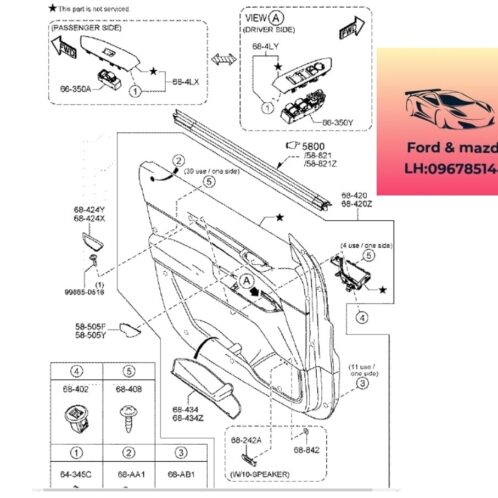 Công tắc lên xuông kính cánh cửa mazda cx8 2018-2019-2020-2021-2022-2023-2024- công tắc đơn nâng hạ kính mazda cx8 nút ấn lên xuống kính cánh cửa mazda cx8 KG2C66370A-KG2C66370