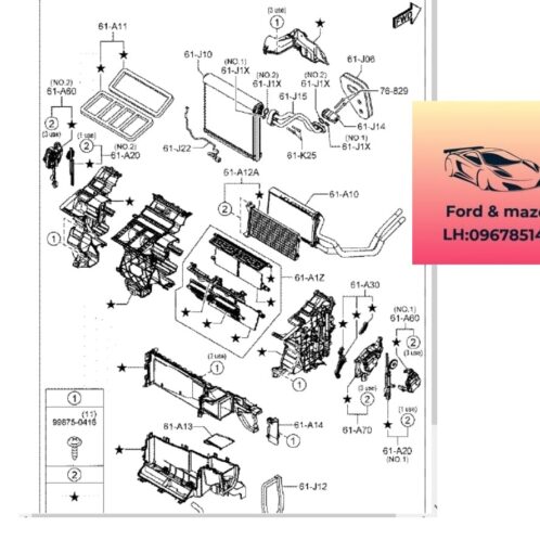 Giàn sưởi mazda cx8 2018-2019-2020-2021-2022-2023-2024- Dàn sưởi điều hòa mazda cx8 két dàn sưởi điều hòa mazda cx8 Tk4861a10 (1)