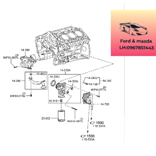 Két sinh hàn mazda cx9 2012-2017 Két sinh hàn mazda cx9 2012-2013-2014-2015-2016-2017-Két làm mát dầu mazda cx9 két làm mát nhớt động cơ mazda cx9 bộ làm mát nhớt máy mazda cx9 CA0214700