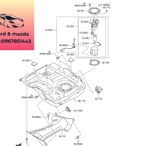 Lọc xăng mazda cx9 2012-2013-2014-2015-2015-2016-2017 lọc bơm xăng mazda cx9 lọc cụm bơm nhiên liệu mazda cx9 CA4113ZE0-CA4313ZE0