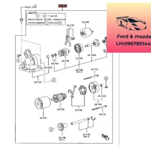 Máy đề mazda cx9 2012-2017 Máy đề mazda cx9 2012-2013-2014-2015-2015-2016-2017 Củ đề mazda cx9 máy đề khởi động mazda cx9 CY0118400