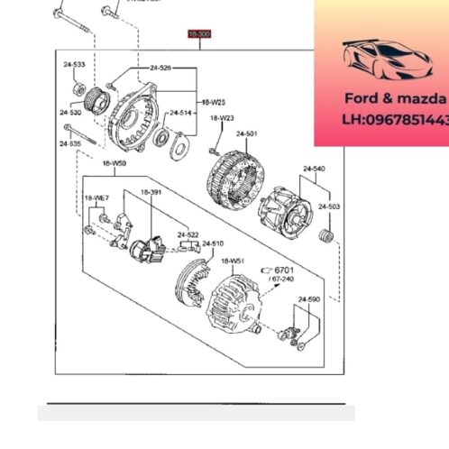 Máy phát điện mazda cx9 2012-2013-2014-2015-2015-2016-2017 Củ phát mazda cx9 đinamo mazda cx9 CY0118300A