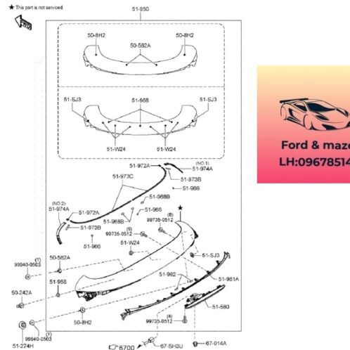 Ốp nhựa trên Cốp sau mazda cx8 2018-2019-2020-2021-2022-2023-2024-2025 cánh hướng gió cốp sau mazda cx8 ốp nhựa cửa hậu sau mazda cx8 K13151960A51 (1)