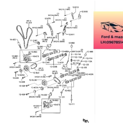 Tăng Xích cam mazda cx9 2012-2017 Tăng Xích cam mazda cx9 2012-2013-2014-2015-2016-2017-tăng sên cam mazda cx9 tăng điều chỉnh xích trục cam mazda cx9 CA5112500-CA0112520-CY01125C0