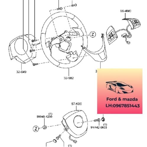 Túi khí lái mazda cx9 2012-2013-2014-2015-2015-2016-2017 Túi khí vô lăng mazda cx9 túi khí trái mazda cx9 EH6257K00