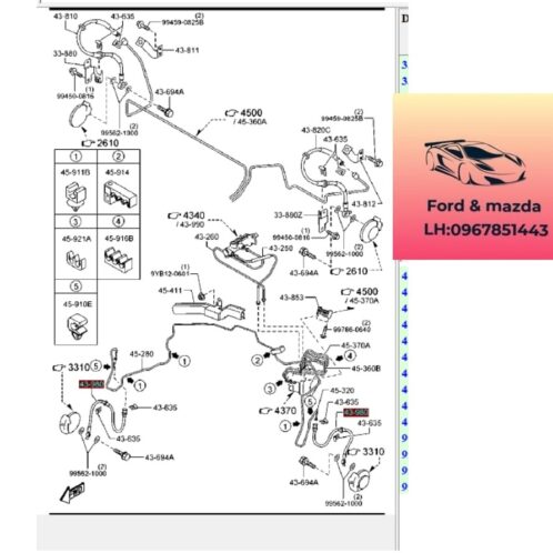 Tuy ô dầu phanh trước mazda cx9 2012-2017 Tuy ô dầu phanh trước mazda cx9 2012-2013-2014-2015-2015-2016-2017 ống dầu phanh trước mazda cx9 L20643980C