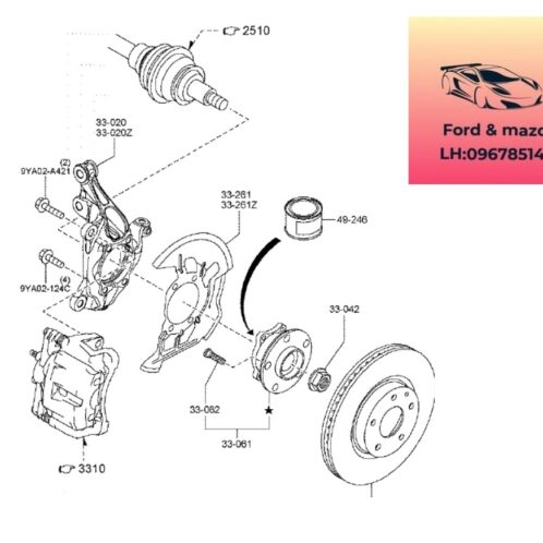 Bi moay ơ trước mazda cx3 2020-2025 Bi moay ơ trước mazda cx3 2020-2021-2022-2023-2024-2025 Bạc đạn bánh trước mazda cx3 moay ơ bánh trước mazda cx3 B45A3304X