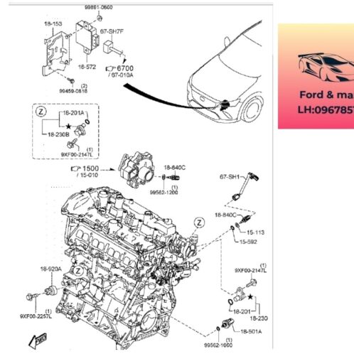 Cảm biến tiếng gõ động cơ mazda cx3 2020-2021-2022-2023-2024-2025 cảm biến tiếng nổ động cơ mazda cx3 cảm biến tiếng nổ động cơ mazda cx3 cảm biến kích nổ mazda cx3 P31E18921-P32E18921