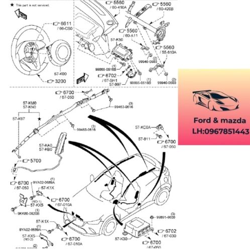 Cảm biến va chạm cản trước mazda cx3 2020-2021-2022-2023-2024-2025 cảm biến kích nổ túi khí mazda cx3 cảm biến va chạm kích nổ túi khí mazda cx3 D09H57K1X