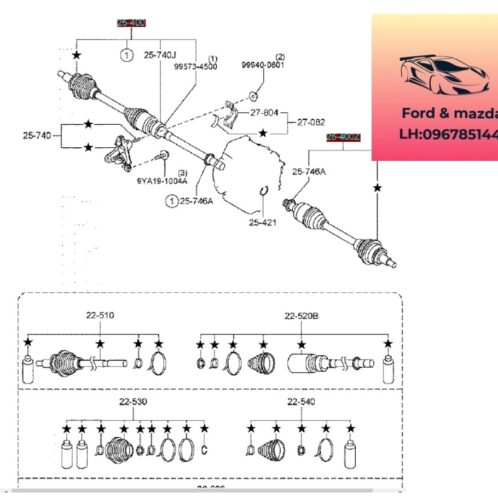 Cao su Láp trước mazda cx3 2020-2021-2022-2023-2024-2025 cao su chụp bụi Láp trái mazda cx3 cao su chụp bụi láp phải mazda cx3 FTC622530-FTC622540