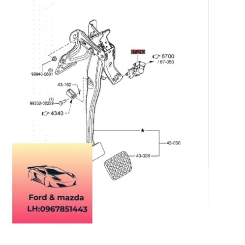 Công tắc đèn phanh mazda cx3 2020-2021-2022-2023-2024-2025 cảm biến chân phanh mazda cx3 công tắc đèn thắng mazda cx3 BN7N66490A