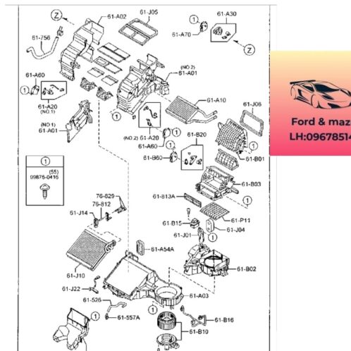 Dàn sưởi mazda cx9 2012-2017 Dàn sưởi mazda cx9 2012-2013-2014-2015-2015-2016-2017 Giàn sưởi mazda cx9 dàn sưởi điều hòa mazda cx9 TD1161A08