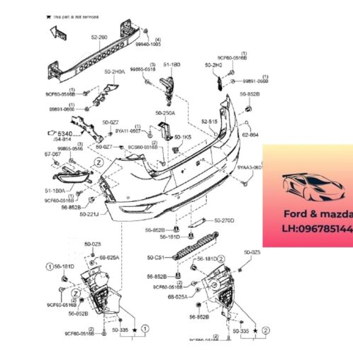 Đèn Cản sau mazda cx3 2020-2025 Đèn Cản sau mazda cx3 2020-2021-2022-2023-2024-2025 đèn ba đờ sốc sau mazda cx3 đèn phản quang cản sau mazda cx3 D10E515L0-D10E515M0A