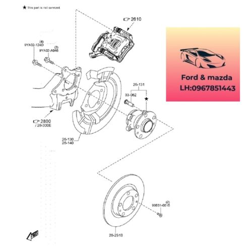 Đĩa phanh sau mazda cx3 2020-2021-2022-2023-2024-2025 Đĩa thắng sau mazda cx3 đĩa phanh bánh sau mazda cx3 B45G26251B