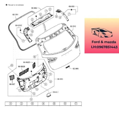 Gioăng Cốp sau mazda cx3 2020-2025 Gioăng Cốp sau mazda cx3 2020-2021-2022-2023-2024-2025 gioăng cao su cửa hậu sau mazda cx3 gioăng cao su cửa sau mazda cx3 DH2M62761 (1)