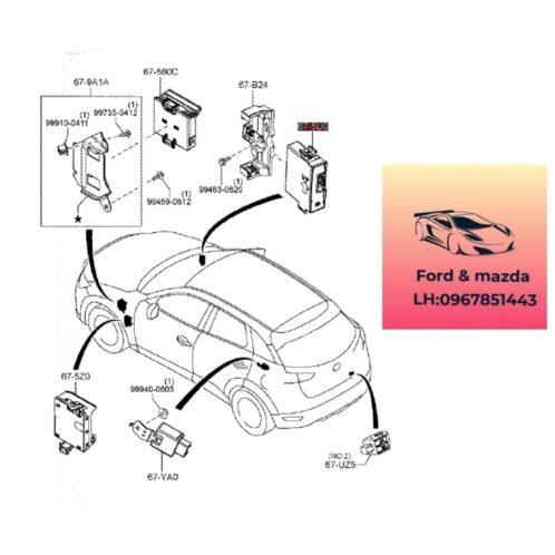 Hộp BCM mazda cx3 2020-2021-2022-2023-2024-2025 Hộp điều khiển thân xe mazda cx3 hộp điều khiển BCM mazda cx3 D23N67560H