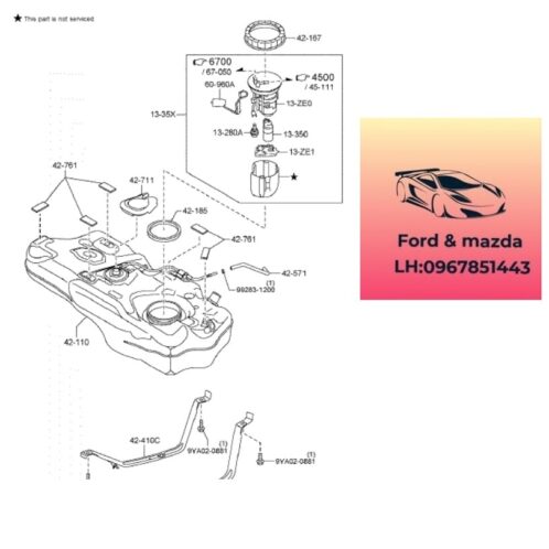 Lọc xăng mazda cx3 2020-2021-2022-2023-2024-2025 Lọc xăng trong thùng mazda cx3 lọc nhiên liệu mazda cx3 lọc bơm xăng mazda cx3 P53T13ZE0