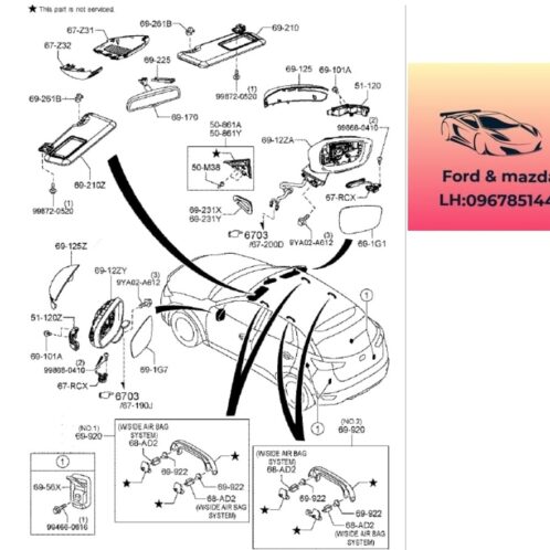 Ốp Gương mazda cx3 2020-2021-2022-2023-2024-2025 gáo gương mazda cx3 ốp gương kính chiếu hậu mazda cx3 DF7B691N7SY-DF7B691N7PR