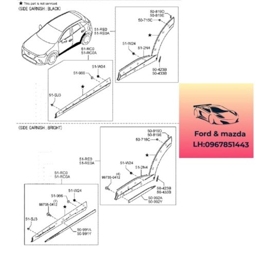 Ốp ngoài cánh cửa mazda cx3 2020-2021-2022-2023-2024-2025 tấm ốp ngoài cánh cửa mazda cx3 nẹp ngoài cánh cửa mazda cx3 D10E51RA0C-DL9A51RA0-D10E51RB0C-D19A51RB0 (1)