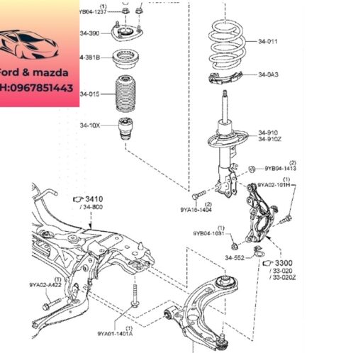 Phuộc nhún trước mazda cx3 2020-2021-2022-2023-2024-2025 giảm sóc trước mazda cx3 nhún trước mazda cx3 thụt trước mazda cx3 DH2E34900A-DL8V34900-DH2E34700A-DL8V34700