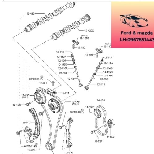 Bánh răng cam mazda cx30 2021-2022-2023-2024-2025 nhông cam mazda cx30 bánh răng trục cam mazda cx30 bánh răng cam hút mazda cx30 PE02124X0-PYFA124Y0