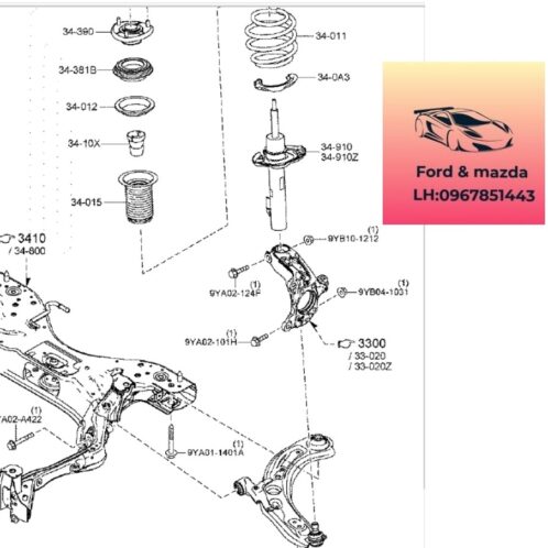 Bát bèo Giảm sóc trước mazda cx30 2021-2025 Bát bèo Giảm sóc trước mazda cx30 2021-2022-2023-2024-2025 Bi bát bèo Nhún trước mazda cx30 bát bắt phuộc trước mazda cx30 BCKE34380C-BCKE3438X