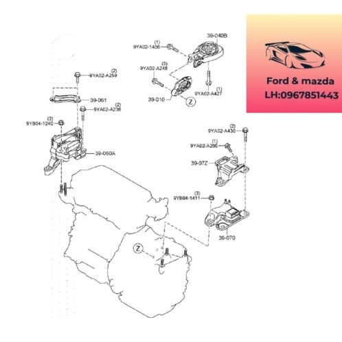 Cao su chân máy số 1 mazda cx30 2021-2025 Cao su chân máy số 1 mazda cx30 2021-2022-2023-2024-2025 Chân máy thước lái mazda cx30 chân máy sau mazda cx30 cao su chân máy mazda cx30 BDGH39040C