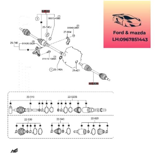 Cao su chụp bụi láp mazda cx30 2021-2022-2023-2024-2025 cao su chụp bụi láp trong mazda cx30 cao su chụp bụi láp ngoài mazda cx30 FTRG22530-FTRG22540