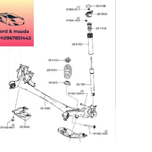 Lò xo Phuộc sau mazda cx30 2021-2022-2023-2024-2025 lò xo giảm sóc sau mazda cx30 lò xo nhún sau mazda cx30 DN2N28011