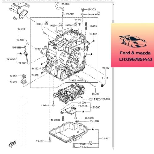 Ốc Đáy tắc te hộp số mazda cx30 2021-2022-2023-2024-2025 Ốc xả dầu mazda cx30 ốc xả nhớt đáy tắc te mazda cx30 FS5021249